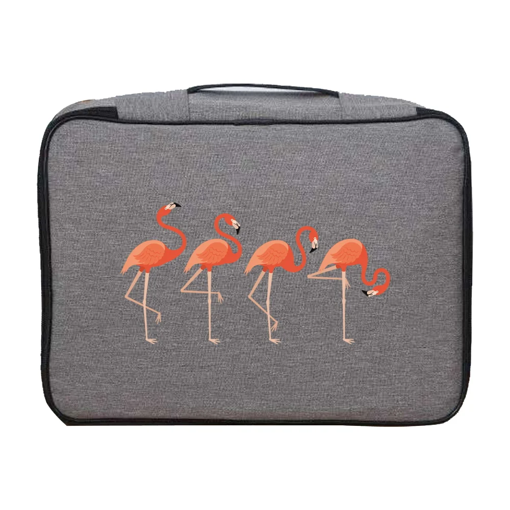 Documents Bags Storage Bag Luggage Case Men Women Travel Handbag Flamingo Print Credentials Passport Wallet Waterproof Organizer