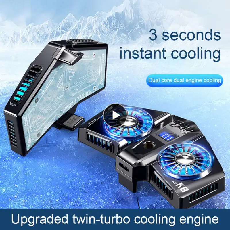 

С дисплеем температуры смартфона, охлаждающий вентилятор для телефона из алюминиевого сплава, 15 Вт, мобильный телефон, радиатор, универсальный портативный охлаждающий зажим