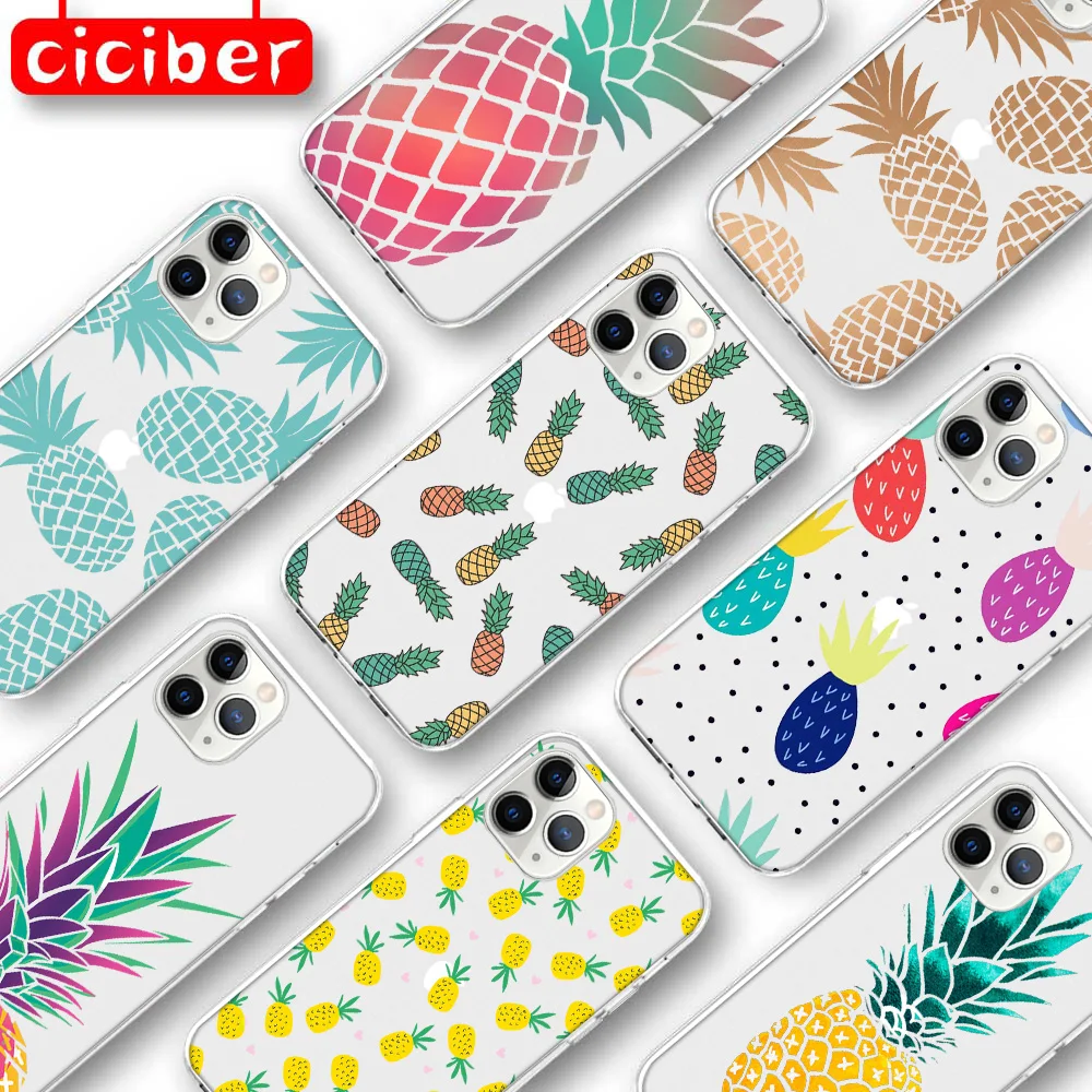 

Pineapple Summer Fruit Case for IPhone 11 12 13 Pro Max Mini Cover for IPhone 7 8 6 6S Plus X XR XS MAX SE 2020 Soft TPU Fundas