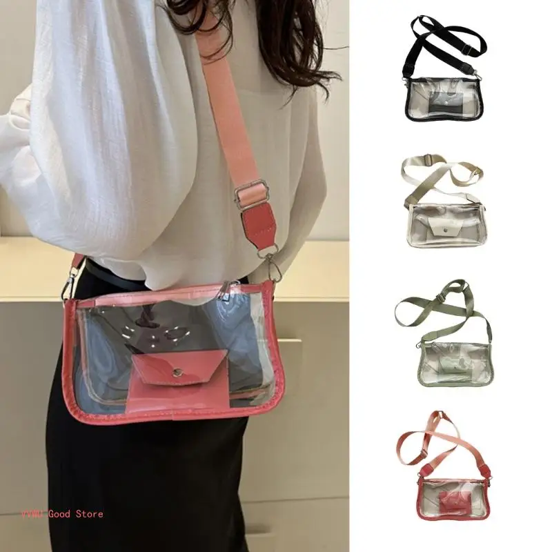 Clear Crossbody  Shoulder Bag Crossbody Bag with Wallet for Women Girls