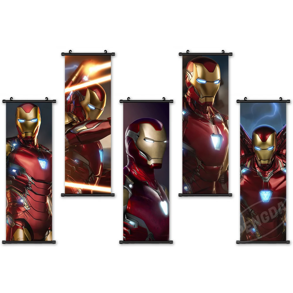 

Home Decor Modern Marvel Wall Art Movie Picture Plastic Scroll Iron Man Hanging Painting Printed Canvas Poster For Living Room