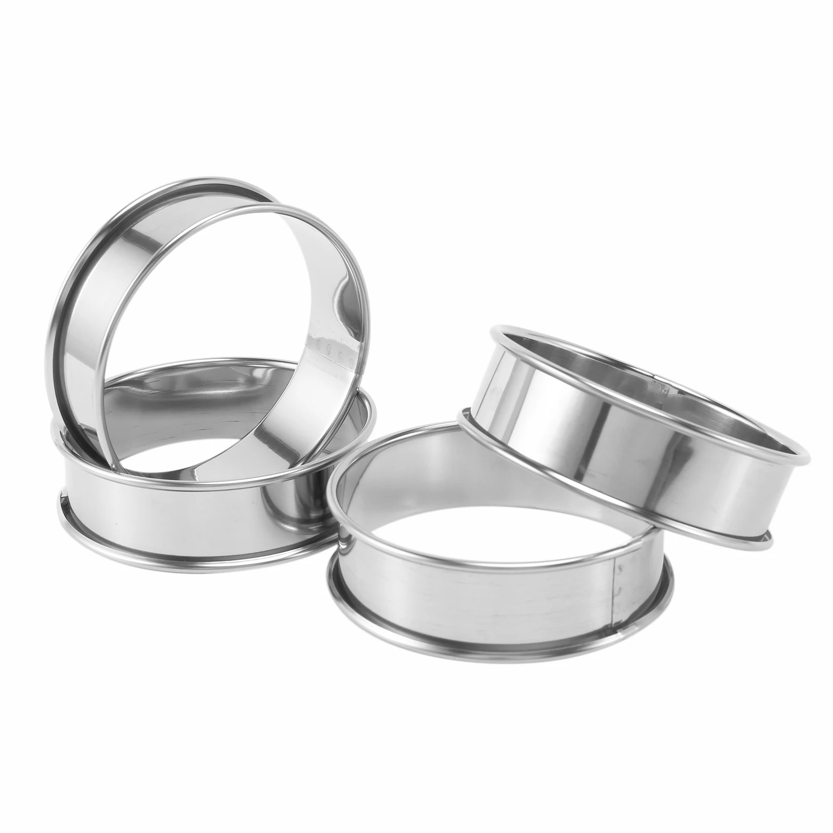 

Double Rolled Tart Rings English Muffin Rings Professional Crumpet Rings Set of 4