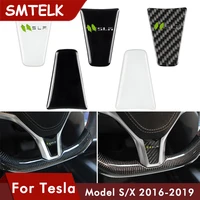 models modelx car steering wheel cover sticker for tesla model s carbon fibre accessories model x s accessories