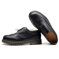 spring autumn men brogues womens genuine leather flat shoes plus size 46 oxford male office career wedding party dress footwear