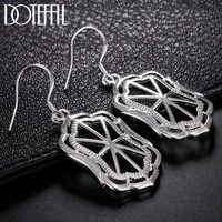 doteffil 925 sterling silver geometric drop earrings for women lady wedding engagement party fashion jewelry