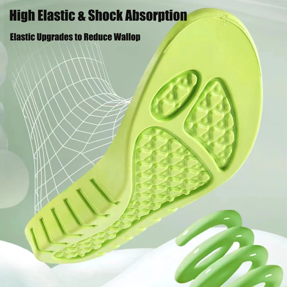 Latex Sports Shoes Insoles for Men Women Sneaker Sweat-absorbant Deodorant Orthopedic Insoles for Feet Height Increase Shoe Pad