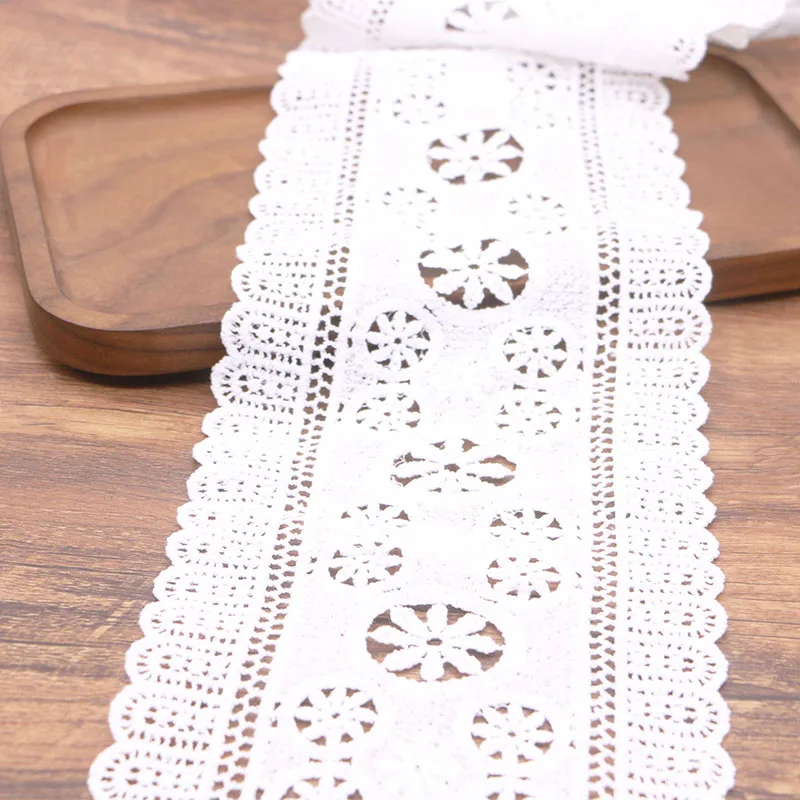 

1 ярд 12,6 см белый Хлопковый молочный шелк водорастворимый ажурный двусторонний свадебный кружевной ручной «сделай сам» Аксессуары для одеж...