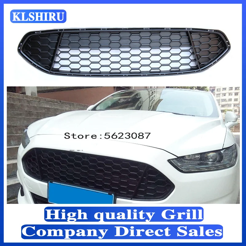 

For Ford Mondeo 2013 2014 2015 2016 Car ABS Material Grille Modify Mustang Grilles Shiny Black Lacquer Bake Front Mesh Grills