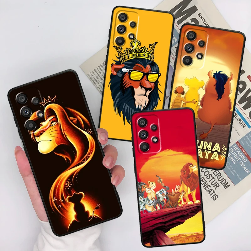 Simba The Lion King для Samsung Galaxy A73 A72 A55 A54 A53 A52S A34 A33 A32 A24 A23 A05S черный чехол телефона