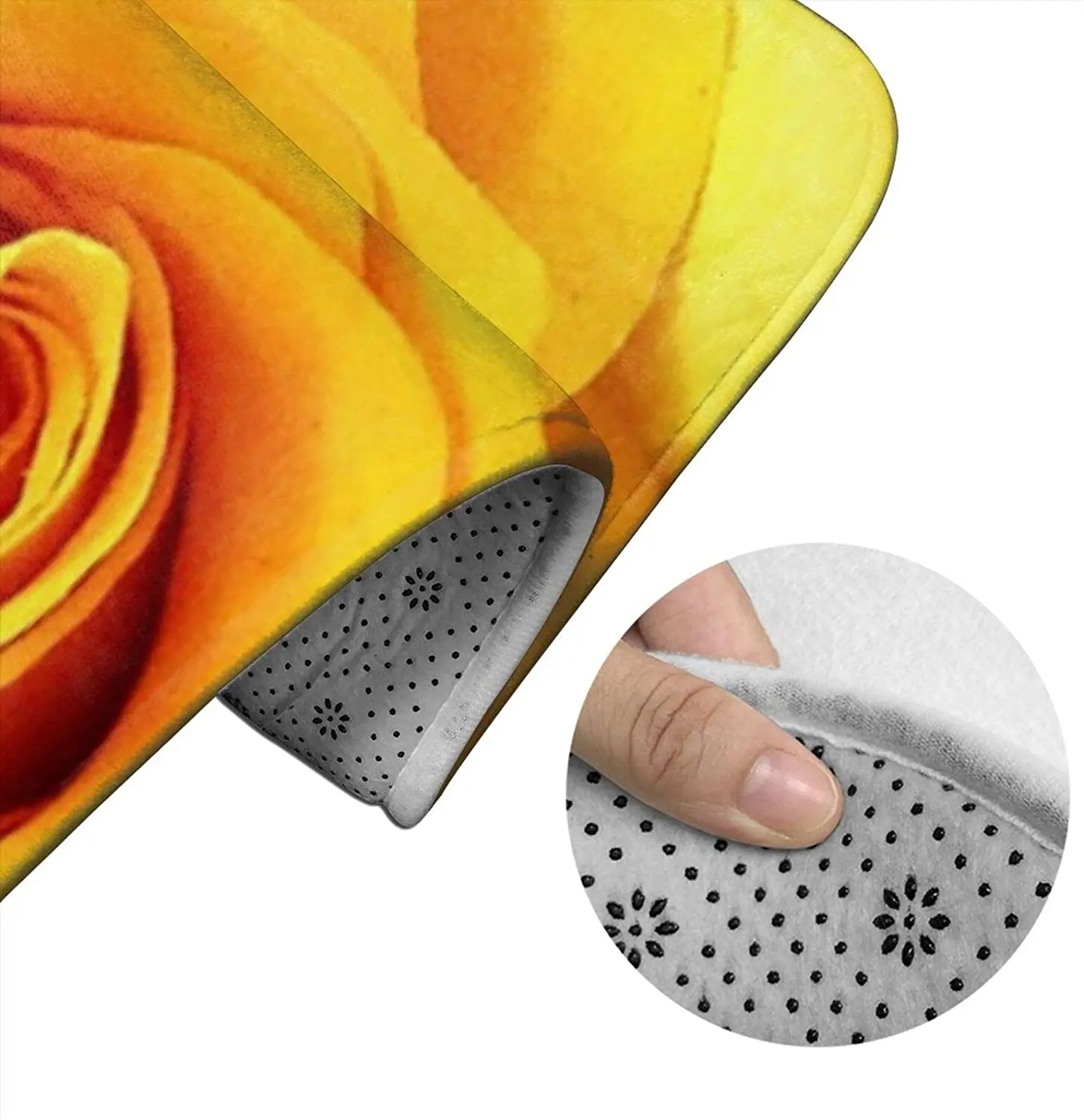 

Yellow-Rose-4 Bathroom Mat Sets 3 Piece Set Rugs Memory Foam Mat Set Toilet Seat Cover Bath mat Lid Cover