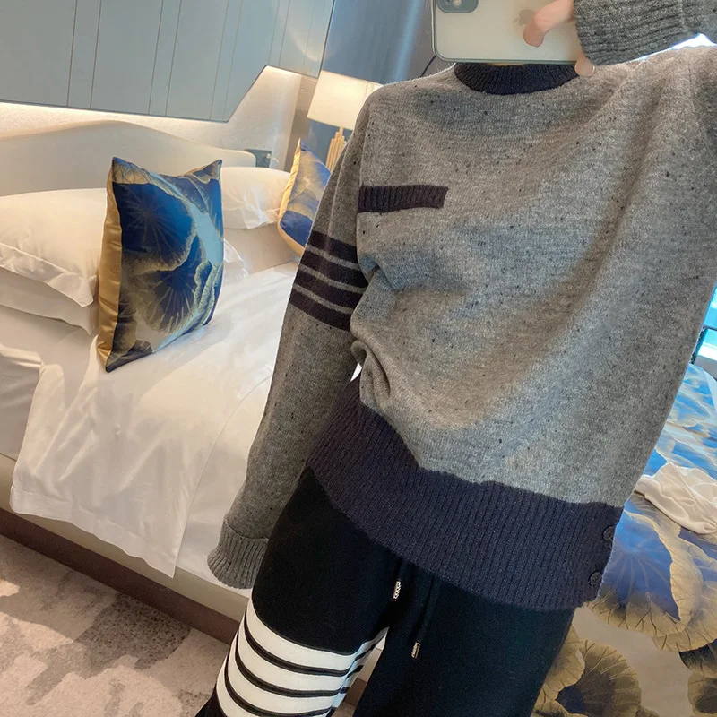 

High Quality Korean Style Fall/Winter TB Ideas Yarn Knit Pullover Sweater Women's Loose Casual Crewneck Undersprout INS