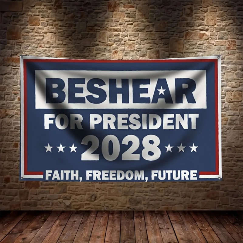 Фото Большой флаг-баннер BESHEAR для политической кампании президента 2028 года, декоративный реквизит для выборов, фон, плакат 60x90 см №1