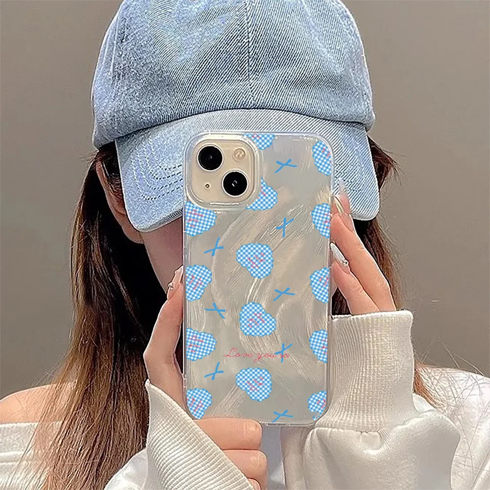 Цветочный Медведь Сердце Лазерное перо пряжа чехол для телефона iPhone 11 12 13 14 15 16 Pro