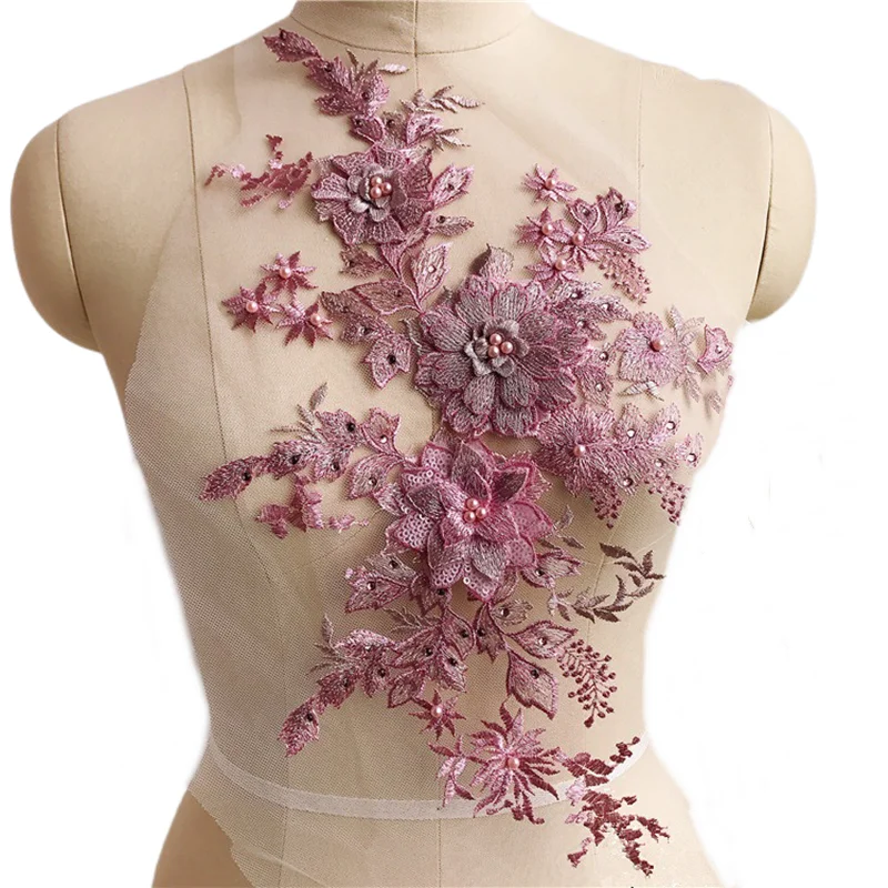 Изысканная 3D Аппликация из бисера семь цветов можно выбрать аксессуары для одежды для рукоделия RS1187