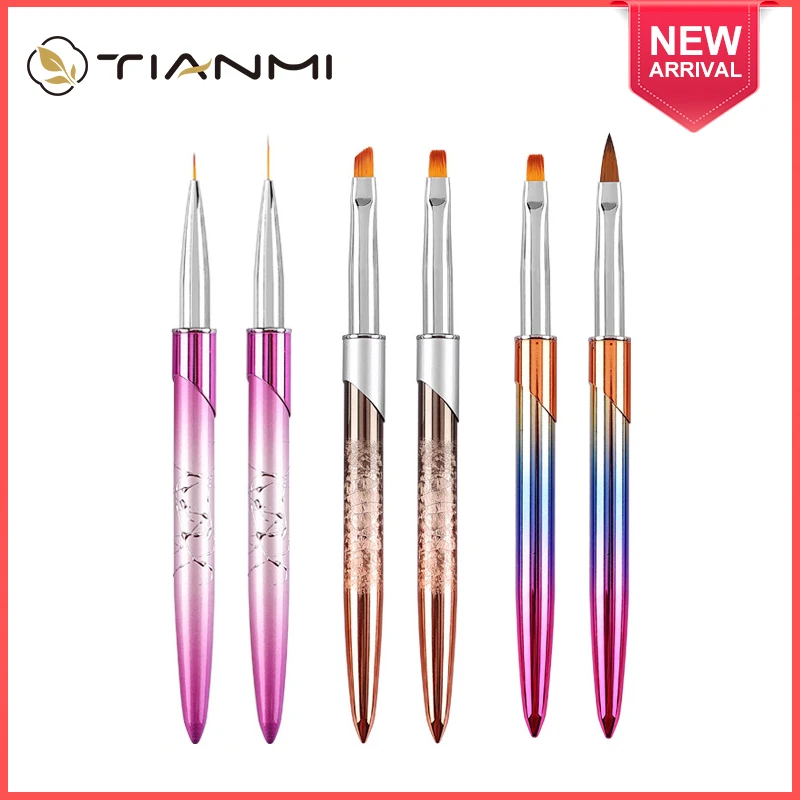 

Набор кистей для дизайна ногтей TIANMI 6 шт., градиентные тисненые кисти для ногтей, резьба, живопись, искусственные инструменты для маникюра, ручка для рисования, полный набор