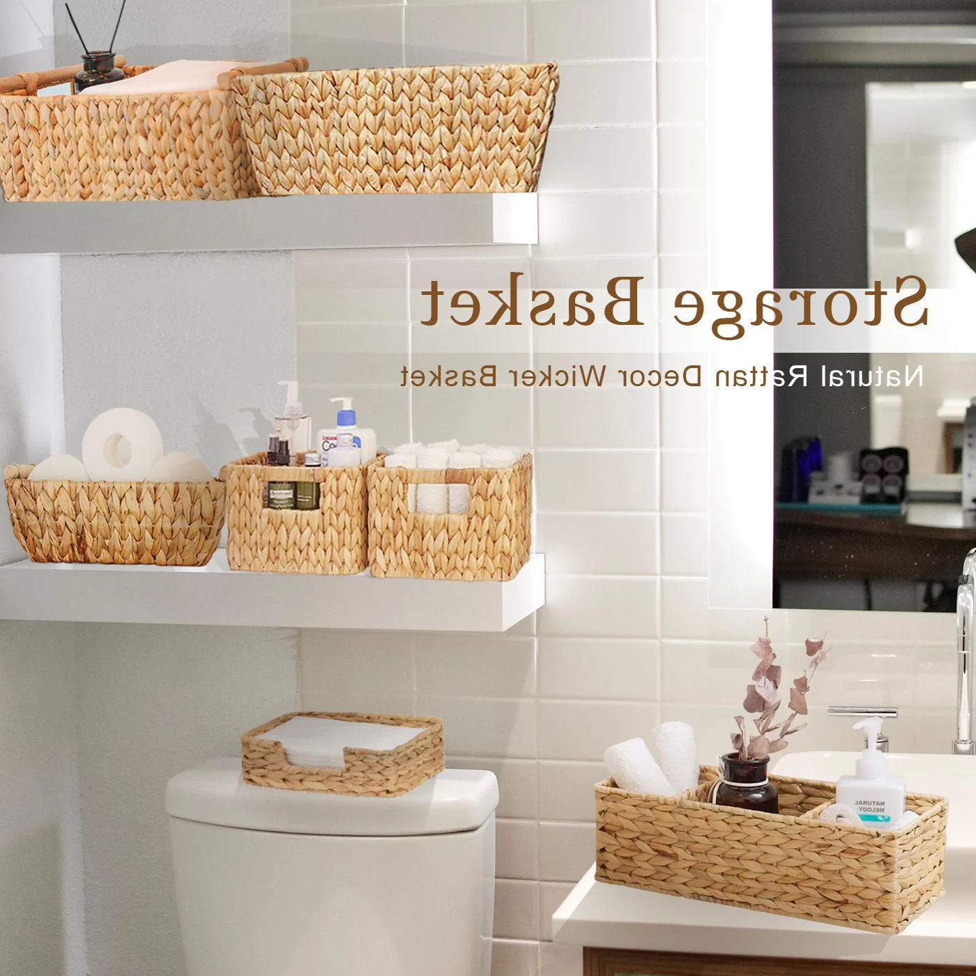 

Кухонная полка, Настольная корзина для домашнего хранения, контейнер для еды, настольный органайзер, корзина из ротанга, декоративная натур...