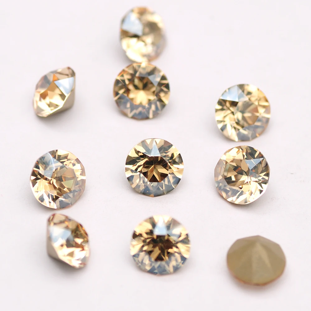 

CTPA3bI Chaton Round Fancy Stones Golden Shadow Crafts Rhinestone Glass Crystal Rhinestones DIY Garment Wedding Dress Decoration