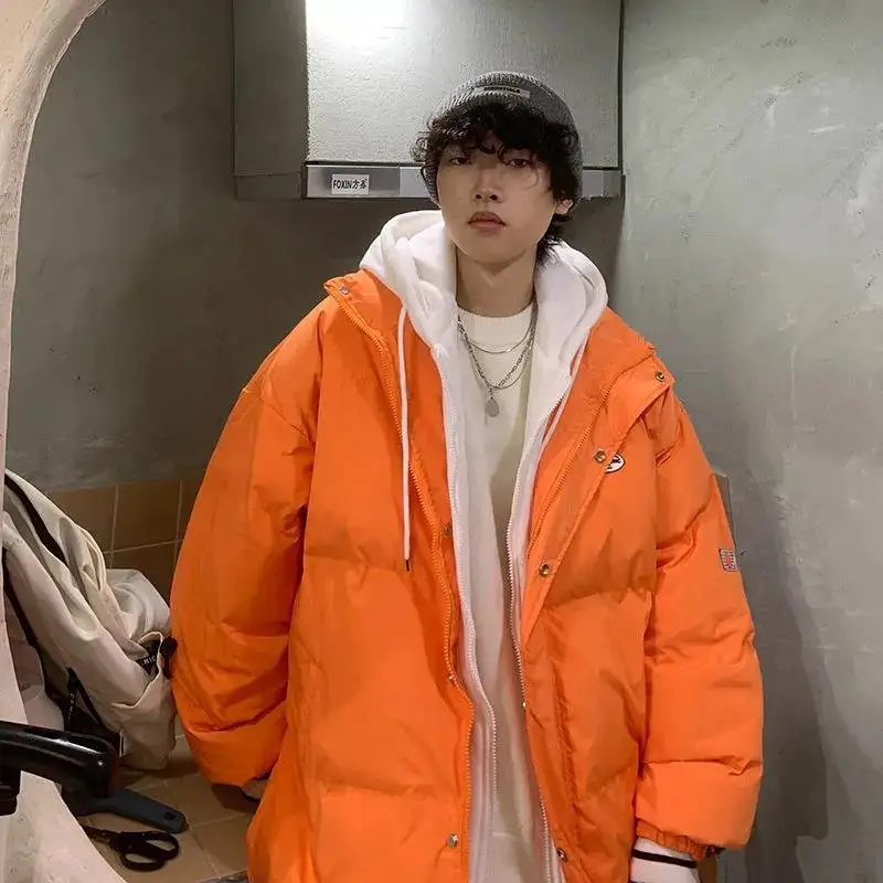 Autumn and Winter New Loose Simple Casual Fashion Trend Lazy Wind Casual Wild Down Jacket Plus Velvet Thick Thick Warm Jacket