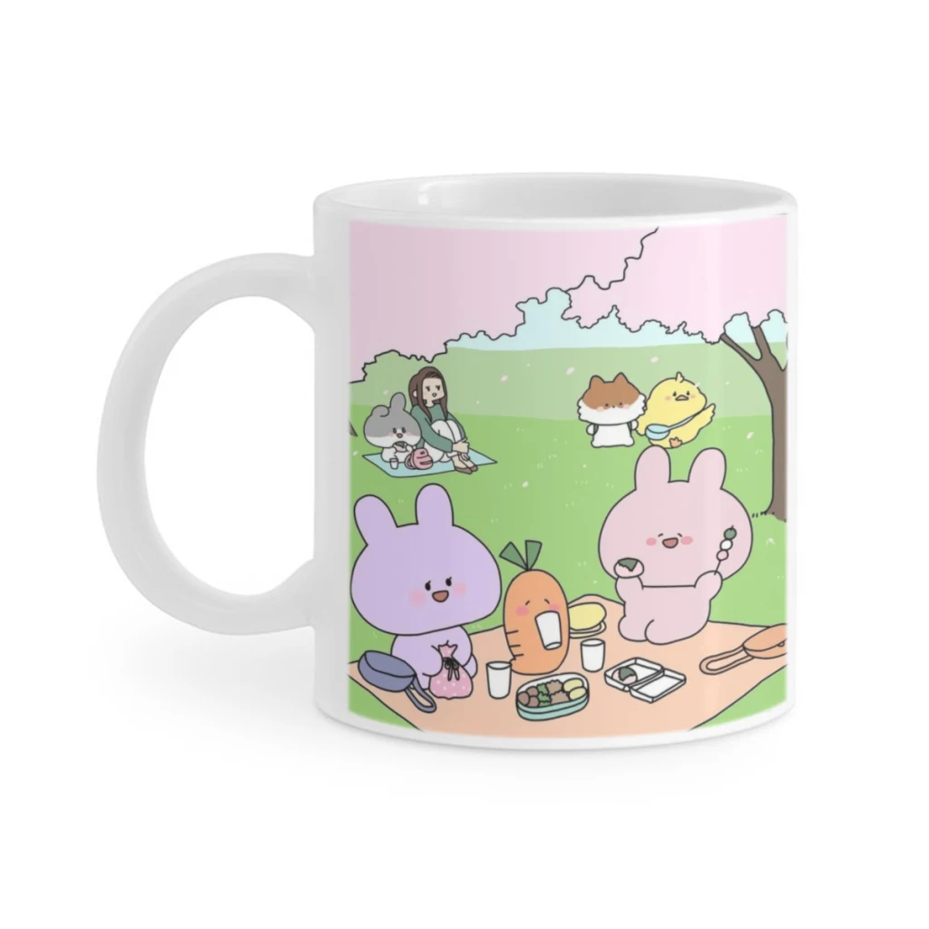 1 шт. 11 унций милая кофейная кружка Asamimi чашка для чая с молоком изолированная