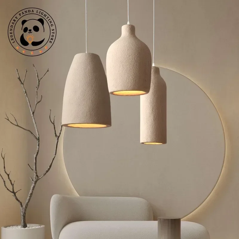 

Японский кулон Wabi Sabi для ресторана, креативная прикроватная лампа для спальни, украшение для дома, цементная Подвеска для гостиной или дома