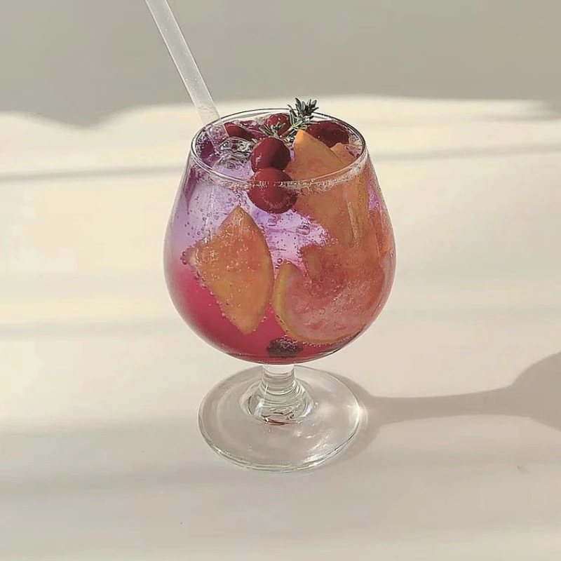 

European Style Thickened Red Wine Glass, Transparent Glass, Simple Champagne Cold Drink Glass, Juice Wine Glass