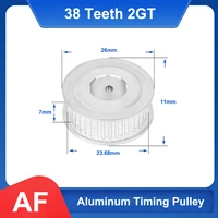 38 teeth 2gt timing pulley bore 4566 3581012 15mm aluminum synchronous wheels 3d printer parts for width 6mm timing belt