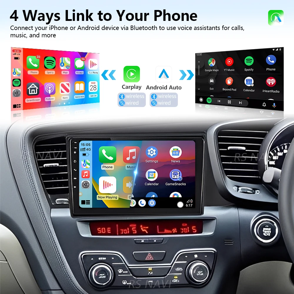 Фото Автомагнитола Android 16 с Carplay и DSP для Kia Optima 3 K5 TF T 2010-2015 (праворульные модели), GPS-стереосистема 2DIN, головное устройство №3