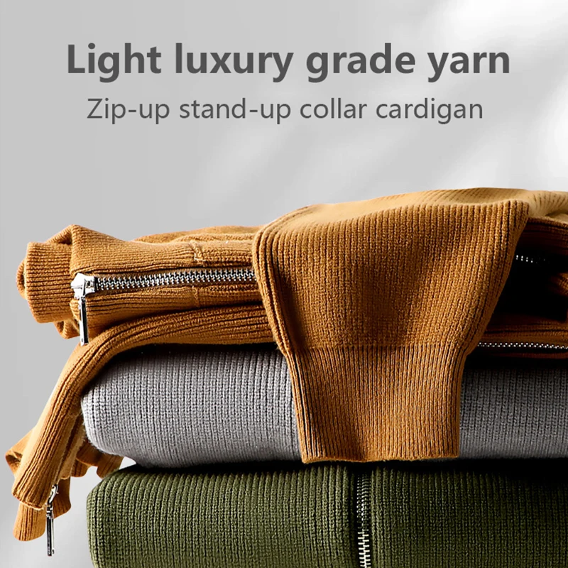Осень/зима мужской вязаный свитер с полуводолазкой мужское пальто