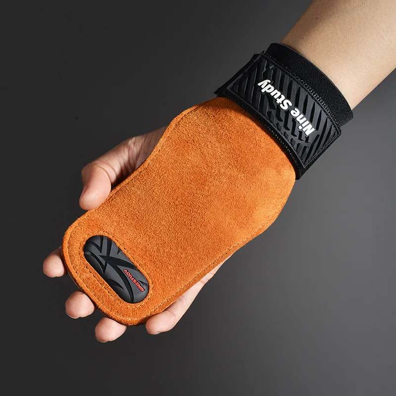 

3MM Cowhide Gym Grips Gloves Weightlifting Fitness Pull Up Crossfit Workout Equipment Anti-Slip Wear-Resistance Palm Protection