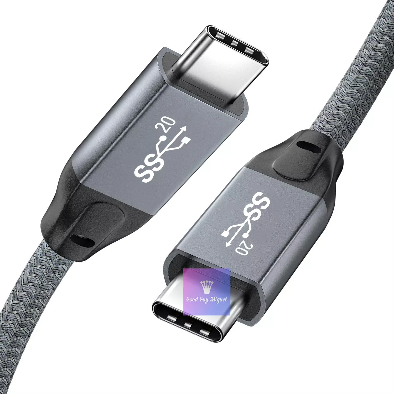 

USB 3.2 Gen 2x2 20Gbps USB-C to USB-C Data Cable Type-C 100W Fast Charge Short Cord Braided Wire for Xiaomi Huawei MacBook Pixel