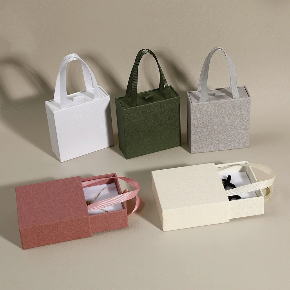 1 шт. толстая коробка для ювелирных изделий с выдвижным ящичком из крафт-бумаги