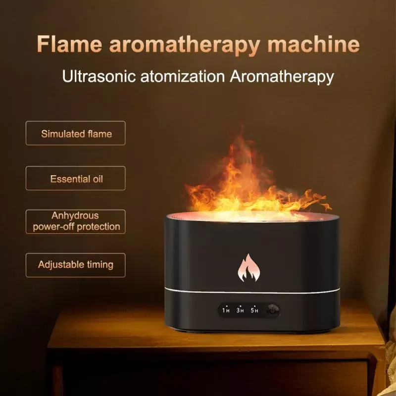 

NEW2023 Flame Humidifier Essential Oil Diffuser Flame Diffuser Aromatherapy Ultrasonic Humidifier Cool Mist Maker Fogger Humidif