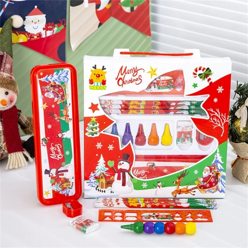 Рождественский тематический школьный набор канцелярских принадлежностей для