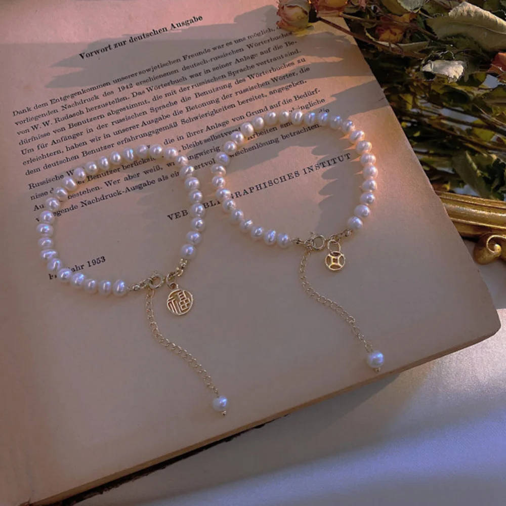 

Baroque Shiny Pearl Bracelets for Women Korean Fashion Beaded Chain Wedding friendship Jewelry Holiday Gifts Pulseras Mujer