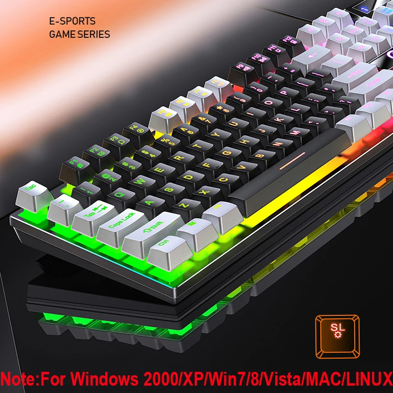 backlit gamer keyboard mechanical feel 104 keys for pc notebooks computer e sports peripherals for desktop laptop free global shipping