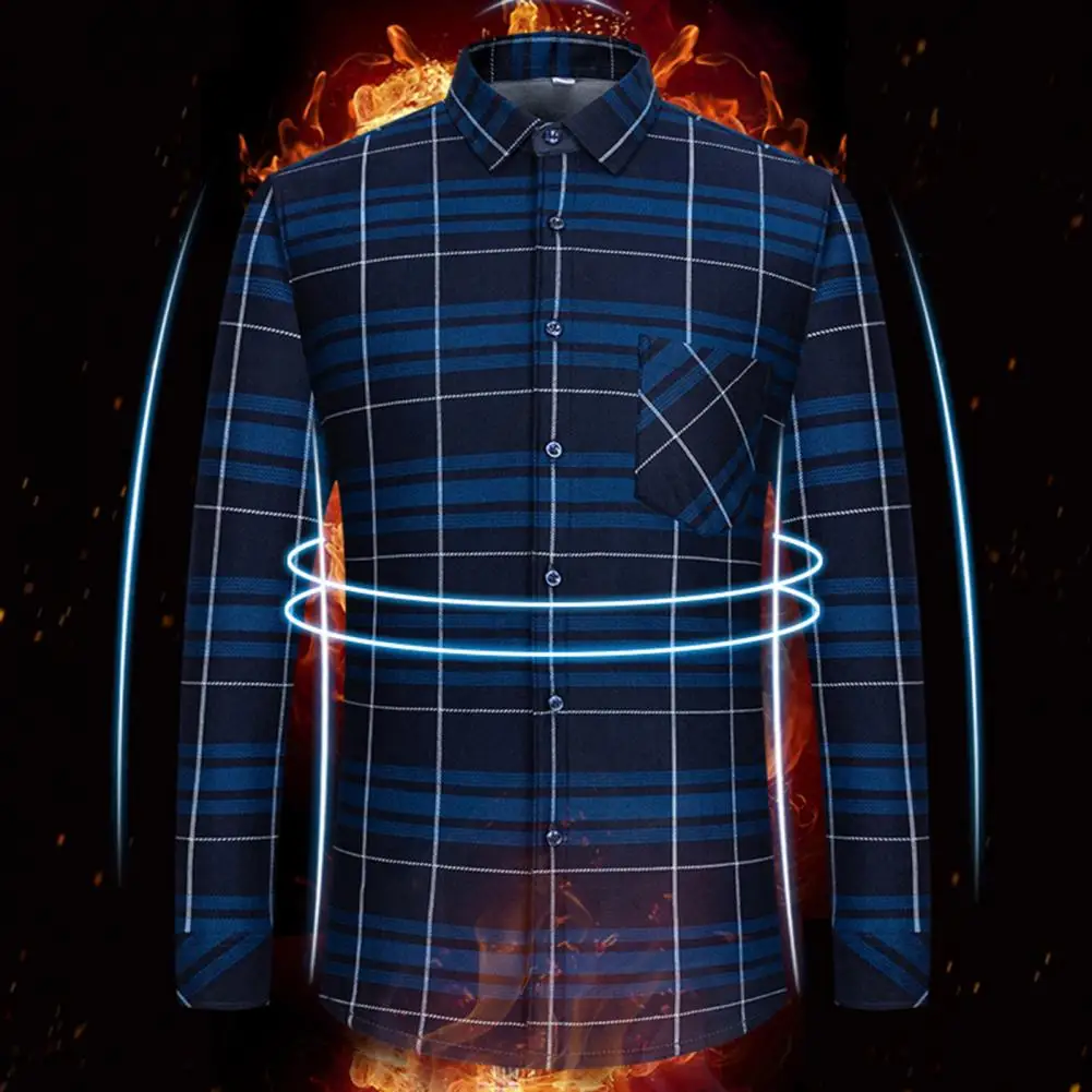 

Men Shirt Plaid Plus Size Dressing Loose Button Collar Business Shirt Male Shirt Male Clothes