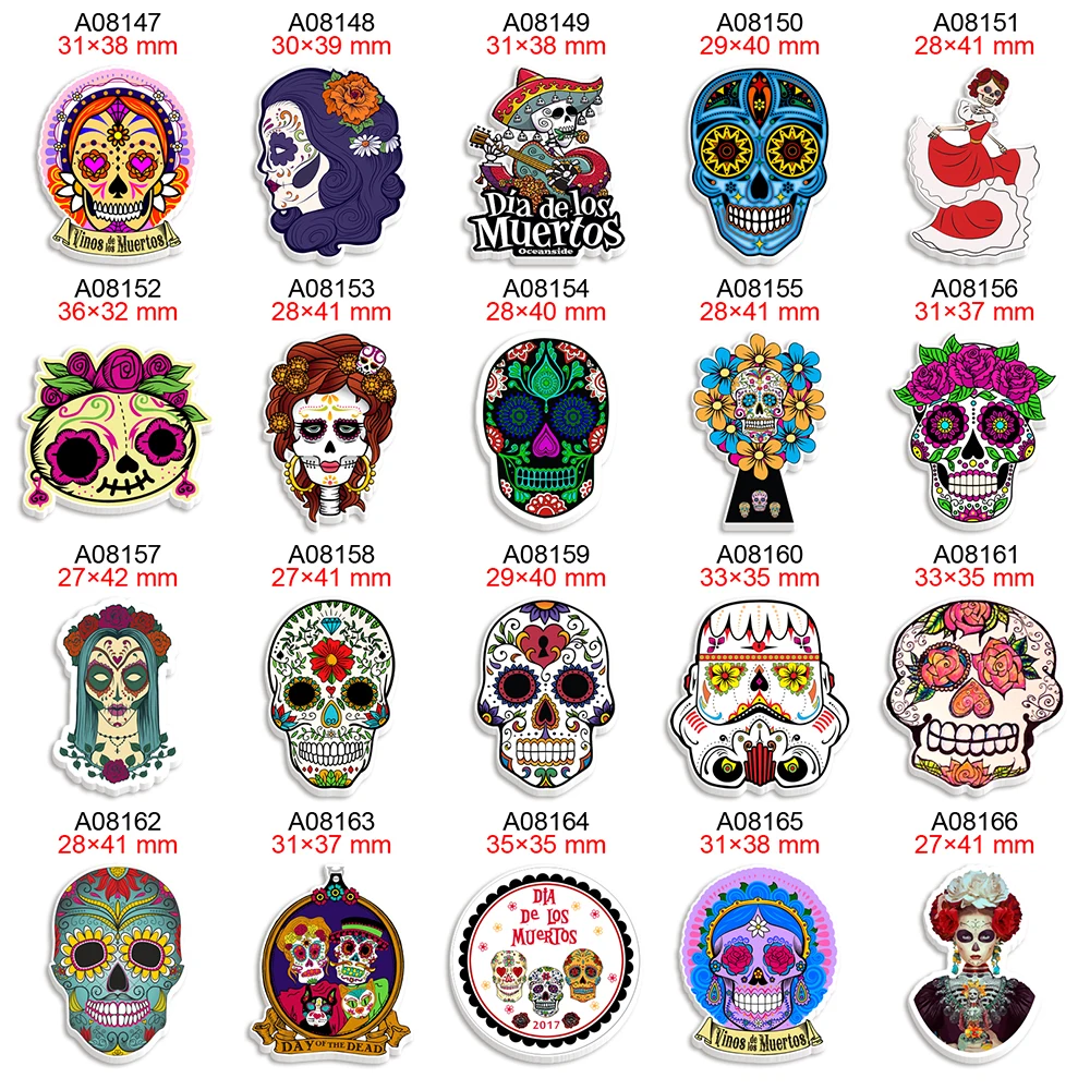 

DIY скелет Хэллоуин плоский каучук с принтом кабошон 30 шт./лот для бантов аксессуары для рукоделия