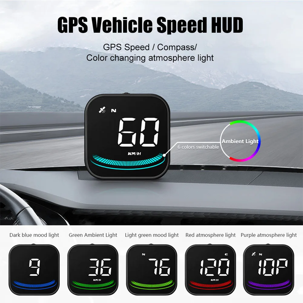

G4 Car HUD Speedometer Head Up Display Digital GPS HUD with LED Display Ambient Light Compass Overspeed Fatigue Driving Reminder