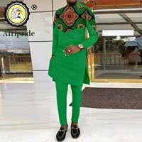 bazin riche mens suit african design clothing african men clothes casual men print shirts and pants 2 pieces sets a2216009