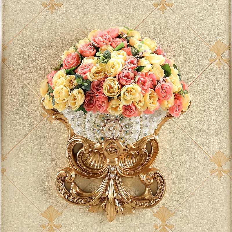 

Luxury Wall Hanging Vase Decoration Modern Art Large Gold Wall Vase Living Room Flower Arrangement Decoration Household