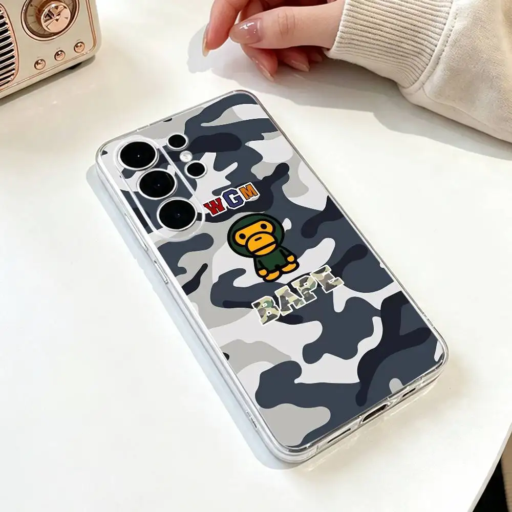 Чехол для телефона в стиле стритвир с принтом Monkey Bape для Samsung S25, S24, S21, S22, S23, S30, Ultra, S20, Plus, FE, прозрачный (art.: 3920dc7c4d1ac) - 3920dc7c4d1ac