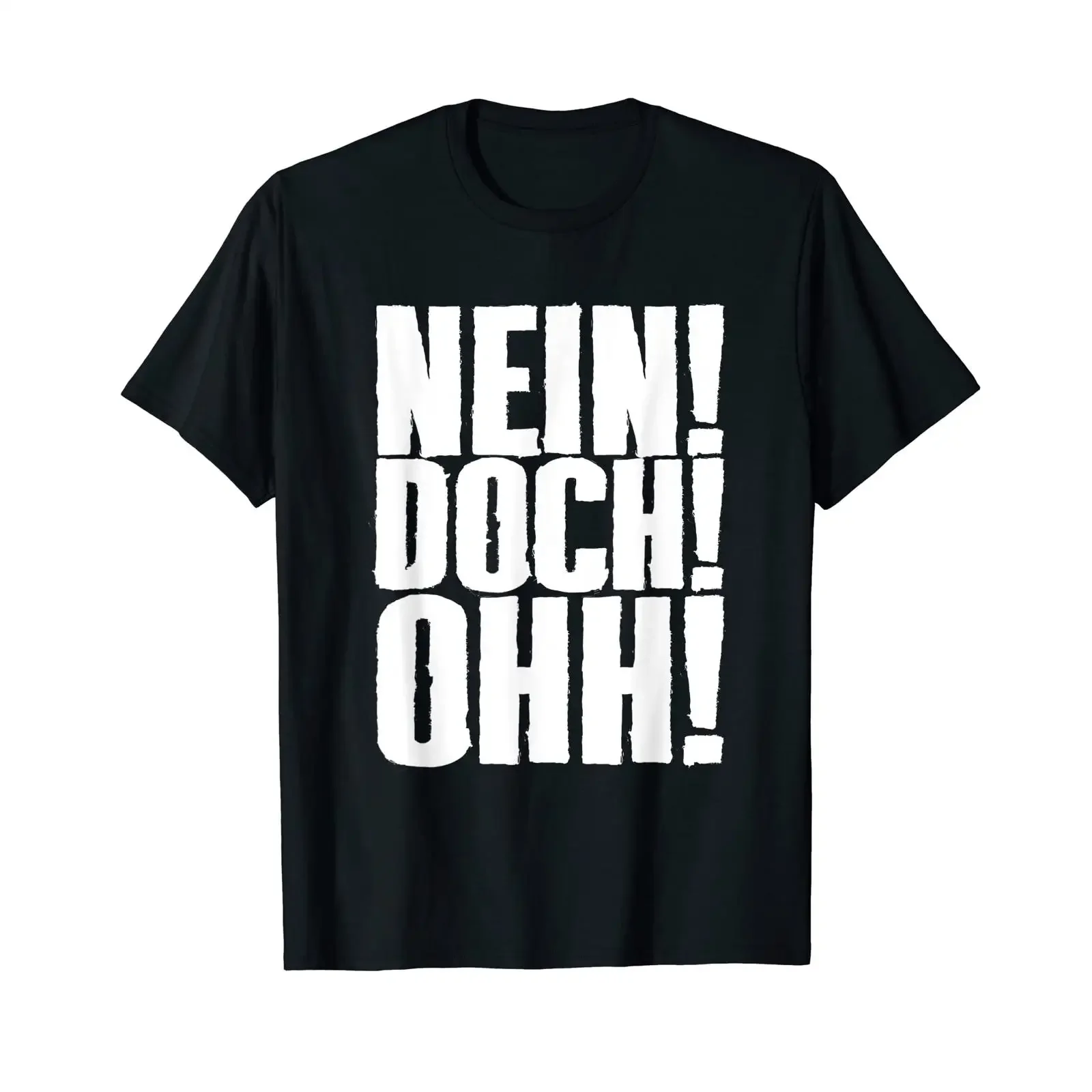 Фото Футболка с забавной надписью Nein Doch Ohh, черная, винтажная, дышащая, модная, эластичная, для повседневной носки, удобная №1