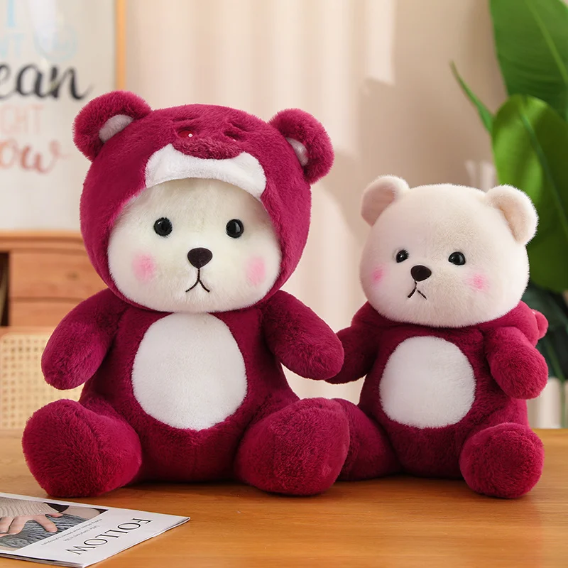 

25-65cm New Cosplay TeddyTales Plush Toy Cute Cartoon Strawberry Bear Doll Teddy Bear Stuffed Animal Pillow Kids Birthday Gifts