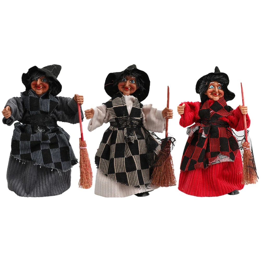 

3pcs Suspending Witch Dolls Horrible Witch Figurines Halloween Party Decoration Supplies