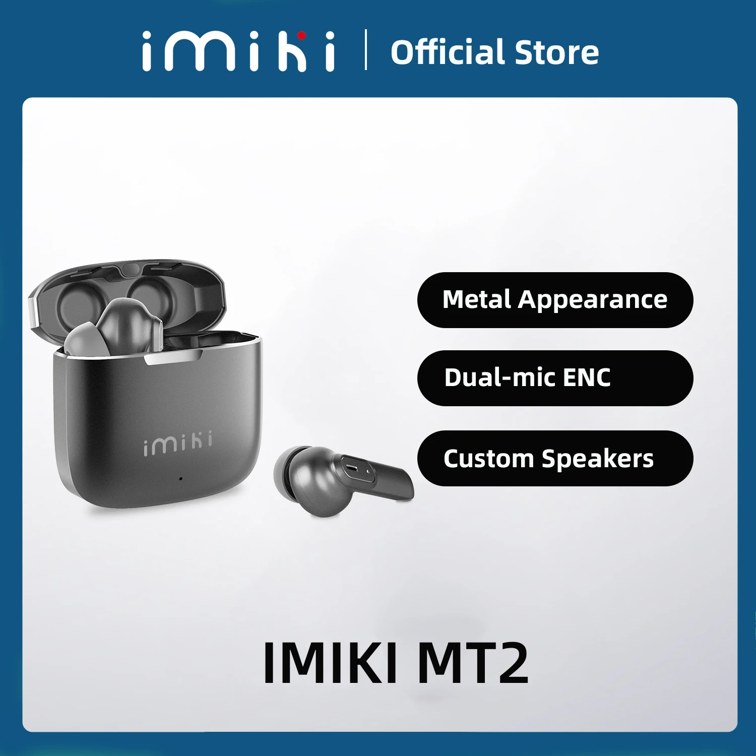

New IMIKI MT2 Earphones Full In-Ear Sports Headset BT 5.3 IPX4 Waterproof Dual-mic ENC Noise Reduction Headphones 300mAh