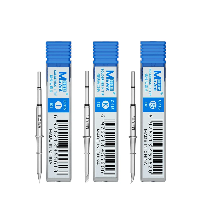 

Наконечник паяльника MaAnt C115, Высокоэффективная теплопроводная Бессвинцовая сменная насадка для ремонта, паяльной станции, сварка