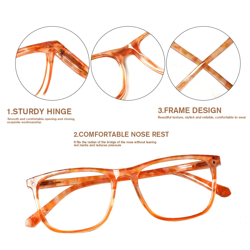 Turezing очки для чтения мужчин и женщин в квадратной оправе HD линзы ультралегкие