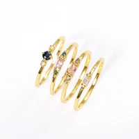 new vintage 4 pcs sets gold engagement rings for women shine multicolor cz stone inlay fashion jewelry wedding party gift ring