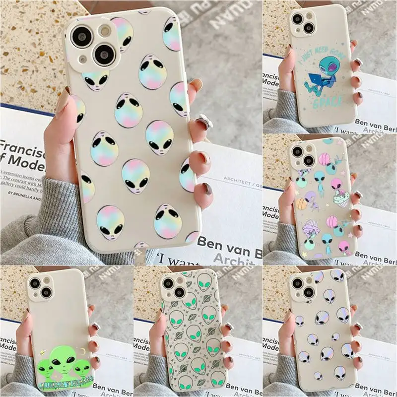 

Aesthetics Cartoon Alien Space Phone Case For Iphone 7 8 Plus X Xr Xs 11 12 13 Se2020 Mini Mobile Iphones 14 Pro Max Case