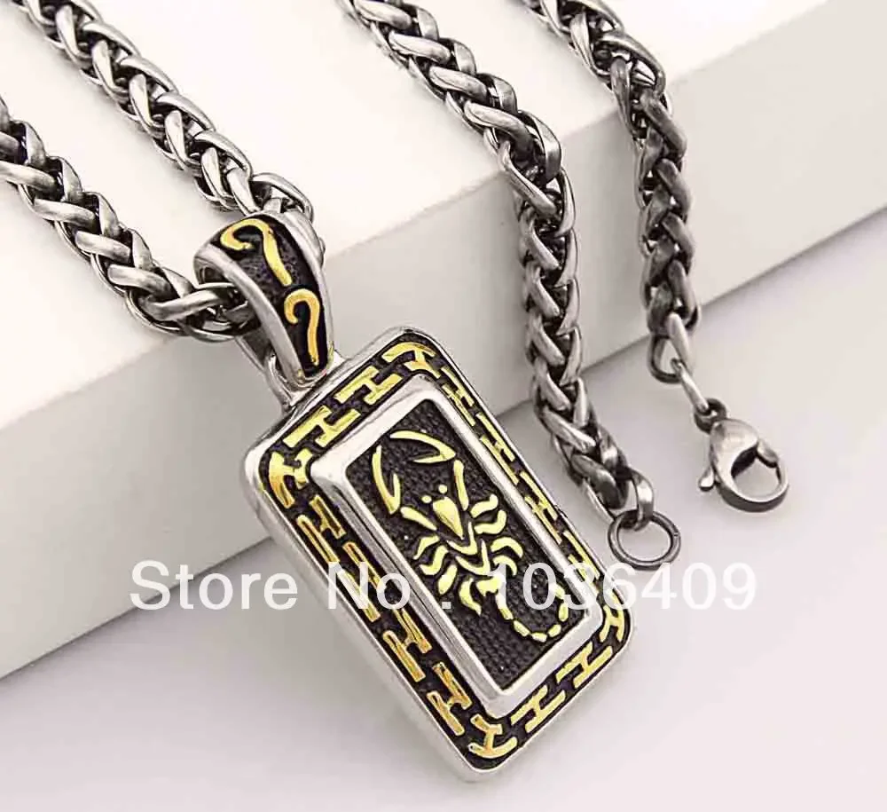 Винтажное ожерелье с подвеской в виде скорпиона из нержавеющей стали Мужская